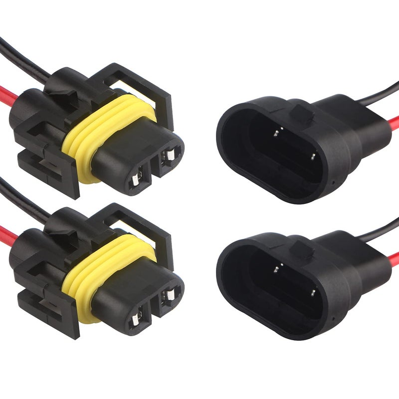 GLL H8 H11 880 881 Male Socket Adapter Connector Wiring Harness&Female Adapter Wiring Harness Sockets Wire Compatible with Headlights or Fog Lights 2Set - Image 1